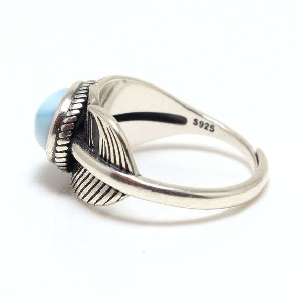 LARIMAR RING, 925 Sterling Silver Gemstone Ring, Exquisite Larimar Ring - Picture 6 of 9